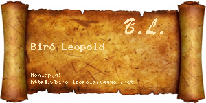 Biró Leopold névjegykártya