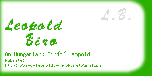 leopold biro business card